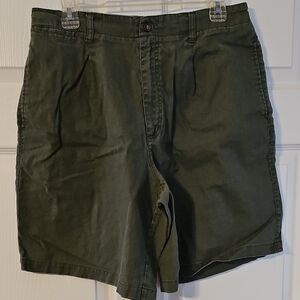 Vintage Linen-Cotton Blend Shorts, 9 In Inseam